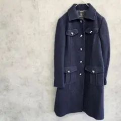23区　ニジュウサンク　ロングコート　ウール　M ネイビー