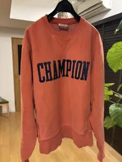 【レアカラー】Champion リバースウィーブ 刺繍ロゴ フェードオレンジ