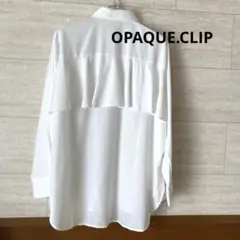 オペークドットクリップ　バックフリル　シャツ