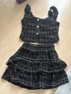 ツイード セットアップ ブラック