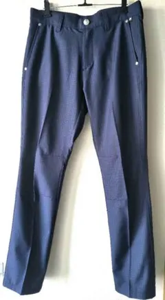 【美品】FILA GOLF フィラ ゴルフパンツ 78 紺 千鳥格子 ストレッチ
