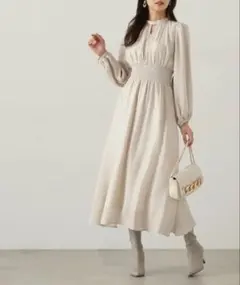 プロポーションボディドレッシング　スリーブエンブロイダリーワンピース