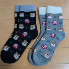 【柴犬】レディース　靴下　2足セット　足首モールソックス　23-25㎝