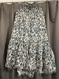 ZARA フラワープリント フレアロングスカート