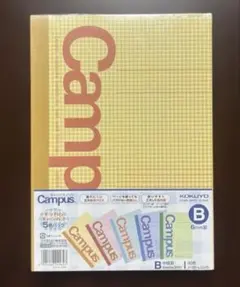 キャンパスノート　ギンガムキャンパス　5色セット B5/B罫　30枚×5冊