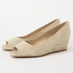 【美品】DIANA ダイアナ WELLFIT ジュート巻きウェッジヒールパンプス