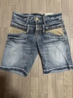 ダメージデニム　ハーフパンツ サイドポケット付き