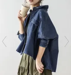 【新品タグ付き】AMELY デニムワイドシャツ　デニムジャケット