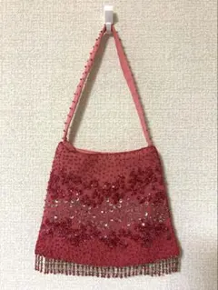 パーティーバッグ スパンコール&ビーズ ピンク