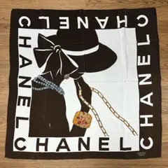 ☆美品☆CHANEL シルク100%大判スカーフ マドモアゼル 89㎝✖️87