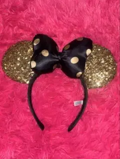 ディズニー カチューシャ ミニー 黒と金