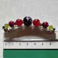 ビーズ装飾のバレッタ 約10cm