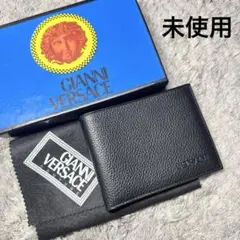 【未使用】GIANNI VERSACE ベルサーチ 二つ折り財布 レザー 黒のサムネイル