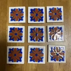 花柄タイル 9枚セットのサムネイル