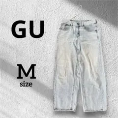 GU ローライズ　バギージーンズ　ブルー　Mサイズ