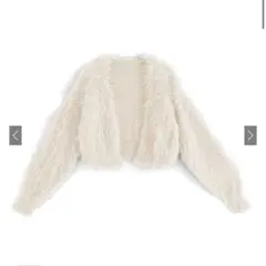 GRL グレイル　フェザーニットクロップド丈カーディガン[tt014]