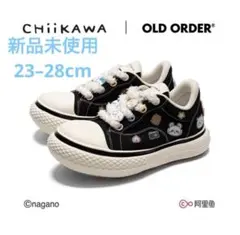 ちいかわ × OLDORDER コラボ スニーカー　厚底スニーカー　ブラック