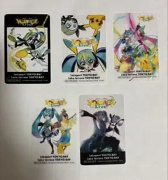 ポケモン　初音ミク ららぽーと 特典 クリアカード イラスト　全5種