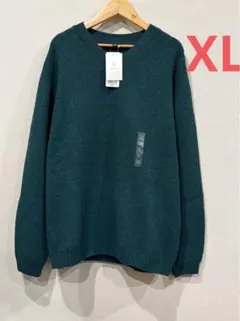 UNIQLO3DスフレヤーンVネックセーターXLサイズグリーン　新品　　ユニクロ