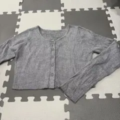 GRL グレー リブ編み クロップドカーディガン