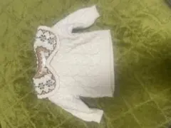 ホワイト ケーブル編み ニットセーター