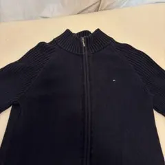 TOMMY HILFIGER ネイビー ジップアップニット XL