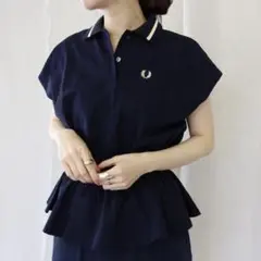 美品　フレッドペリー　ウエストギャザーポロシャツ　ペプラムポロシャツ 美品 フレッドペリー ウエストギャザーポロシャツ ペプラムポロシャツ