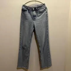 数回使用 ZARA フリンジ裾 ストレートデニム 34