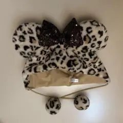 ディズニー ファンキャップ ミニー ヒョウ柄 ブラウン 茶色