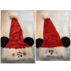 ディズニークリスマス ミッキー耳付きサンタ帽 2個セット