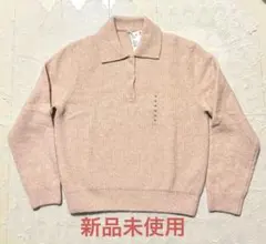 新品未使用タグ付き S ユニクロ GIRLS スフレヤーン ポロセーター ニット