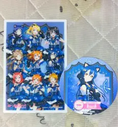 ラブライブ！GIGOコラボカフェ 園田海未 コースター 特典ブロマイド