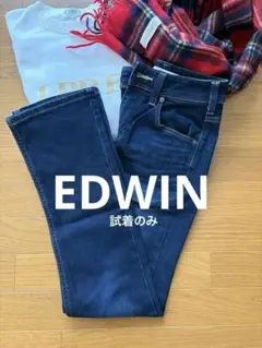 EDWIN ダークブルー スキニーデニム 26