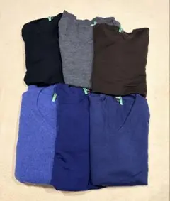 Vネック長袖セーター6枚セット