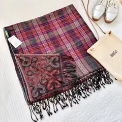 新品＊IENA 定価20790円 ペイズリー柄チェック リバーシブルストール