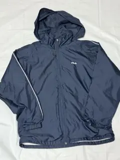 FILA フード付きナイロンジャケット ネイビー Lサイズ