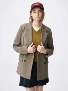 ＧＵ　ダブルブレストチェックジャケット 3XL