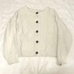 GRLケーブル編みニットカーディガン[kz128]アイボリー