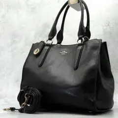 COACH カラ サッチェル ハンドバッグ ショルダーバッグ ブラック