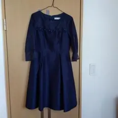 【お値下げしました♪】ネイビー 長袖 フォーマルワンピース