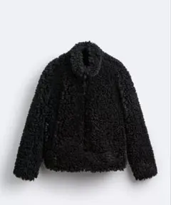 美品　ZARAボアジャケット 黒　M