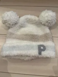 ジェラートピケ　ポンポン付きベビー帽子