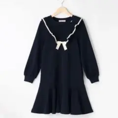 メゾピアノジュニア ヨークフリルマーメイドワンピース　150