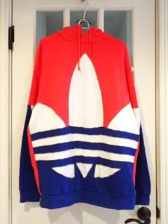 adidas アディダス ビックトレフォイル アウトラインブラックパーカーXXL