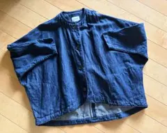 極美品✨ブラミンク 麻100％バルーンスリーブブラウス デニム調 38