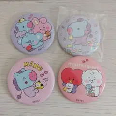 BT21 キャラクター 缶バッジ 4個セット