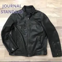 JOURNAL STANDARD ブラックレザーライダースジャケット　本革　黒