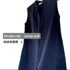 ［ほぼ未使用！］Studio CLIP ノースリーブ ジャンプスーツ L 黒のサムネイル
