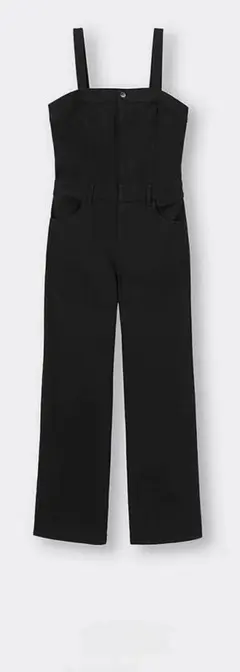 新品未使用 即日発送 GU ベアトップサロペットパンツ ブラック Sサイズ