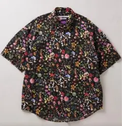 極美品 CABaN コットン フラワー プリント ハーフスリーブ シャツ S